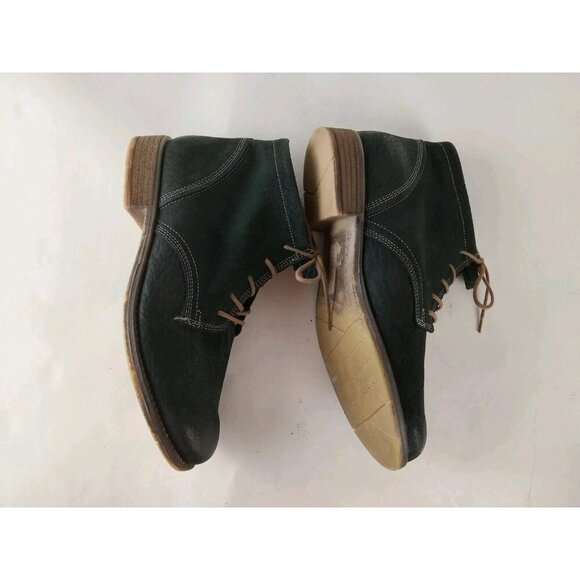 Josef Seibel Womens Size 39 US 8-8.5 Black Leather Ankle Boots Lace Up Chelsea - Picture 6 of 10